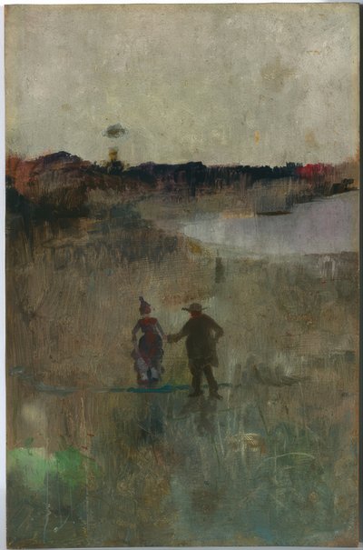 (Maisema kahdella pienellä hahmolla, Richmond, NSW) tekijältä Charles Edward Conder