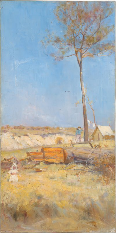 Etelän auringon alla (puunhalkaisijoiden leiri) tekijältä Charles Edward Conder