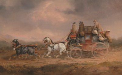 Mail Coaches on the Road: Louth-London Royal Mail etenee nopeudella tekijältä Charles Cooper Henderson