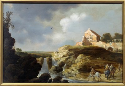 italialainen maisema. Carel De Hoochin maalaus (? - 1638) tekijältä Charles Cornelisz de Hooch