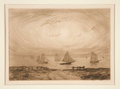 Barques au clair de lune (Veneitä kuunvalossa) tekijältä Charles Cottet