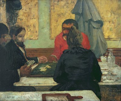 Kortinsoittimet, 1883 (öljy kortille) tekijältä Charles Cottet