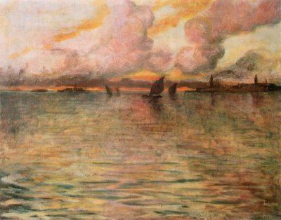 Merimaisema kaukaisella näköalalla Venetsiaan, 1896 tekijältä Charles Cottet