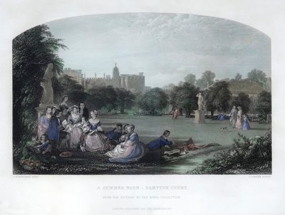 Kesäpäivä: Hampton Court, 1800-luku tekijältä Charles Cousen