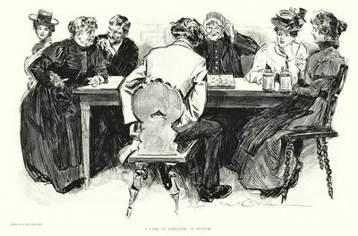 Tammipeli Münchenissä (litografia) tekijältä Charles Dana Gibson