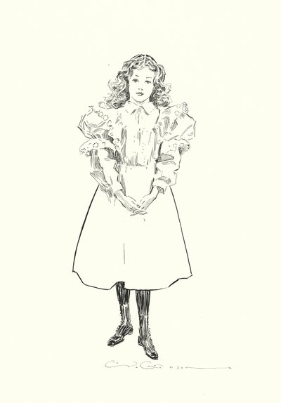 Pieni amerikkalainen tyttö (litografia) tekijältä Charles Dana Gibson