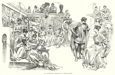Iltapäivän vastaanotto Herculaneumissa (litho) tekijältä Charles Dana Gibson