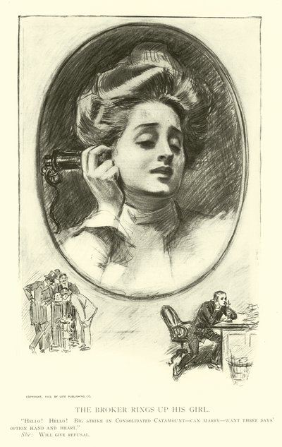 Kuvitus Social Ladderille tekijältä Charles Dana Gibson