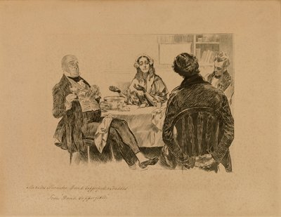 Herra ja rouva Micawber, David Copperfield ja Traddles, elokuvasta "David Copperfield". tekijältä Charles Dana Gibson
