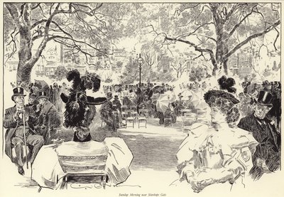 Sunnuntai aamu, lähellä Stanhope Gatea, Hyde Park tekijältä Charles Dana Gibson