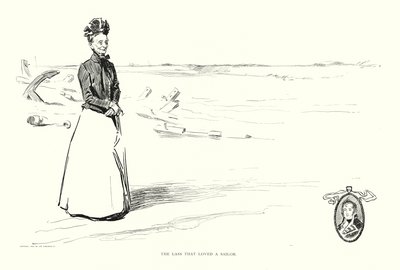 Merimiestä rakastanut tyttö (litografia) tekijältä Charles Dana Gibson
