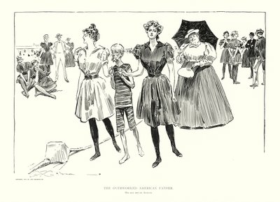 Ylityöllistetty amerikkalainen isä (litografia) tekijältä Charles Dana Gibson