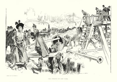 New Yorkin kadut (litografia) tekijältä Charles Dana Gibson