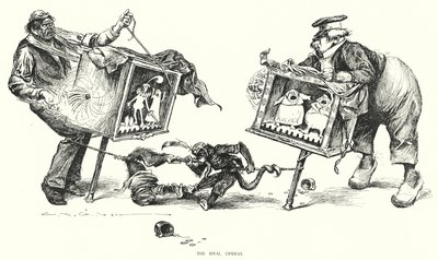 Kilpailevat oopperat (litho) tekijältä Charles Dana Gibson