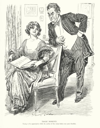 Tragic Moments, Yritä olla arvostava, kun säkeiden kirjoittaja katsoo olan yli (litografia) tekijältä Charles Dana Gibson