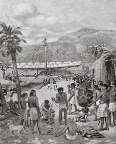 Varhainen kaupankäynti Egyptissä (litografia) tekijältä Charles Daniel Ward