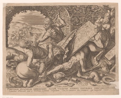Hercules tappaa kentauri Eurytionin Herculesin työt Frans Florisin jälkeen (sarjan nimi) tekijältä Charles David