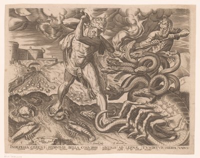 Hercules kukistaa Lernan hydran Herculesin työt Frans Florisin jälkeen (sarjan nimi) tekijältä Charles David