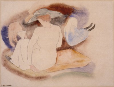 (Nainen hattu päässä ja 2 hahmoa) tekijältä Charles Demuth