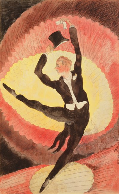 Akrobaattinen miestanssija, 1920 (wc paperilla) tekijältä Charles Demuth