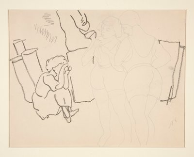 Neljä hahmoa rannalla, luultavasti Provincetownissa tekijältä Charles Demuth