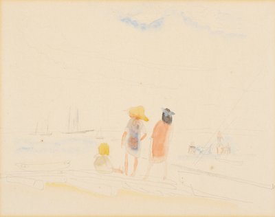 Kaksi naista ja lapsi rannalla tekijältä Charles Demuth
