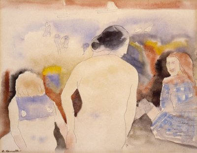 Nimetön (Mustatukkainen nainen ja kaksi lasta) tekijältä Charles Demuth
