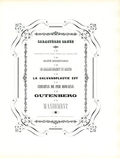 Koristellut kirjaintyypit kaarevalla kehyksellä (tulostus) tekijältä Charles Derriey