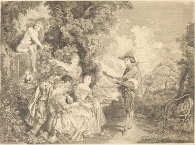 rakkauden oppitunti tekijältä Charles Dupuis after Antoine Watteau