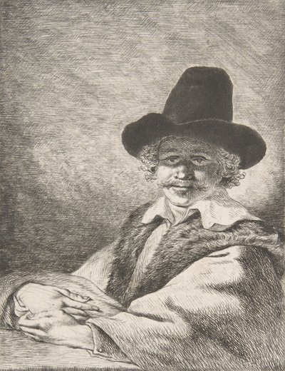 Muotokuva istuvasta miehestä hatussa, 1782. tekijältä Charles Echard