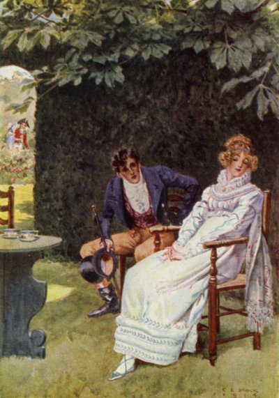 Kuvitus Jeffery Farnolin teokselle The Amateur Gentleman (värilitho) tekijältä Charles Edmund (after) Brock