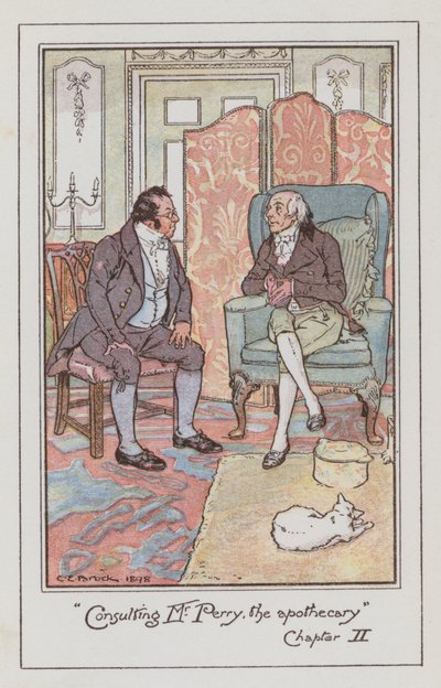 Kuvitus Emmalle, Jane Austen (värilitho) tekijältä Charles Edmund Brock