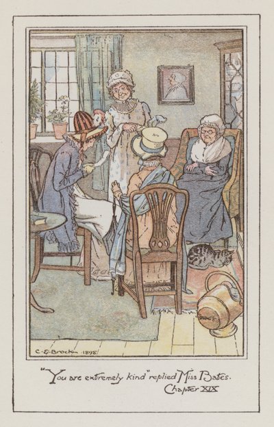 Kuvitus Emmalle, Jane Austen (värilitho) tekijältä Charles Edmund Brock