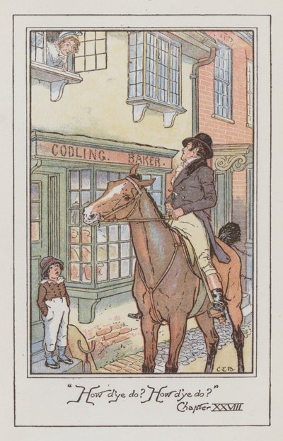 Kuvitus Emmalle, Jane Austen (väri litho) tekijältä Charles Edmund Brock