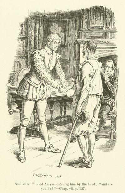 Kuvitus Westward Holle! kirjoittanut Charles Kingsley (kaiverrus) tekijältä Charles Edmund Brock
