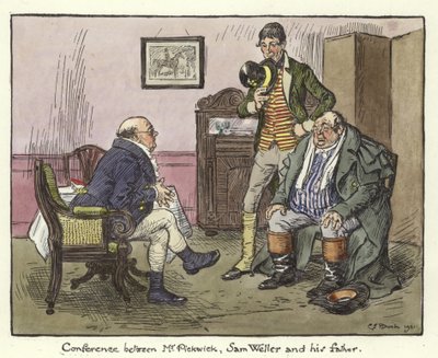 Kuvitus Pickwick Papersille tekijältä Charles Edmund Brock