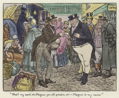 Kuvitus Pickwick Papersille tekijältä Charles Edmund Brock