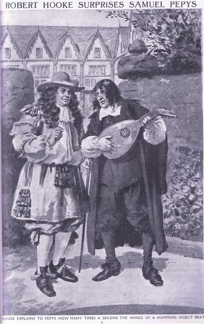 Robert Hooke yllättää Samuel Pepysin tekijältä Charles Edmund Brock