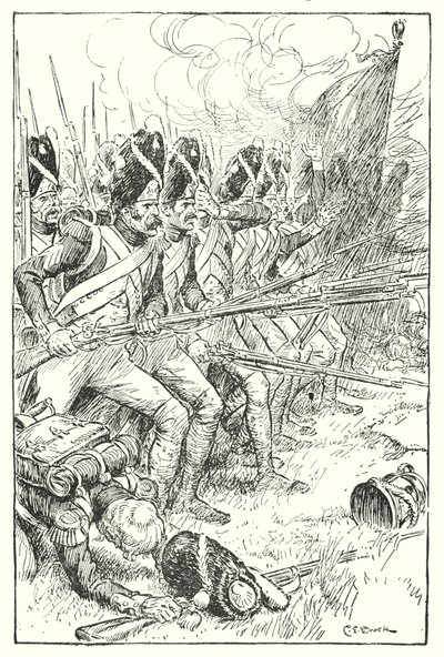 Ranskalainen kaarti Waterloossa (litho) tekijältä Charles Edmund Brock