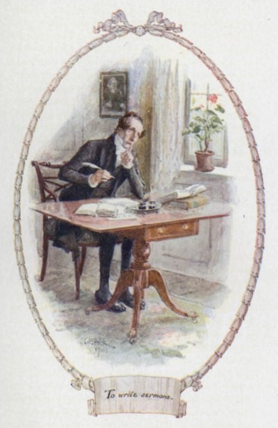 Kirjoittaa saarnoja (värilitho) tekijältä Charles Edmund Brock