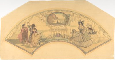 Fan Mount: The Spanish Piazza, 1896. tekijältä Charles Edward Conder