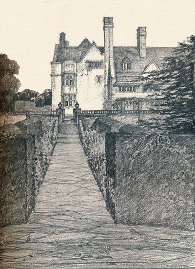 "Tirley Court, Cheshire: East Side", 1908 tekijältä Charles Edward Mallows