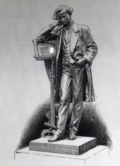 Hector Berlioz, Alfred Lenoirin patsaan mukaan Square Vintimille -aukiolla, Pariisi, 1886. tekijältä Charles Edward Wilson