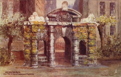 Old Water Gate Victoria Embankment Gardensista Lontoossa tekijältä Charles Edwin Flower