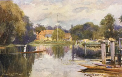 Thames-joki: Pangbourne (värilitro) tekijältä Charles Edwin Flower