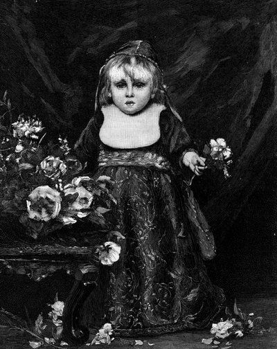 Tuleva doge (1500-luvun venetsialainen lapsi) (1800-luku). Kaiverrus Emile Auguste Carolus Duranin (Charles Duran tai Carolus-Duran) (1837-1917) maalauksen jälkeen. Teoksessa "" The Illustrous World"" nro 1261, 28. toukokuuta 1881. tekijältä Charles Emile Auguste Carolus Duran