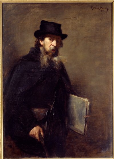 Vanha litografi Emile Auguste Carolus Duranin maalaus (Carolus-Duran tekijältä Charles Emile Auguste Carolus Duran