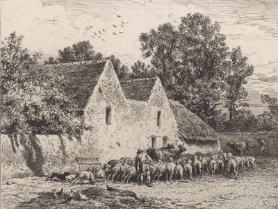 Maatila, 1864. tekijältä Charles Emile Jacque