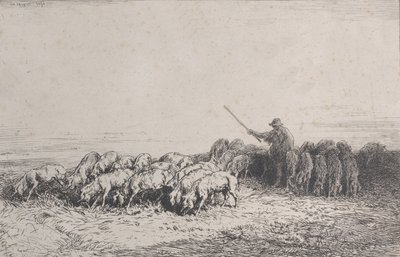 Sikalauma, 1850. tekijältä Charles Emile Jacque