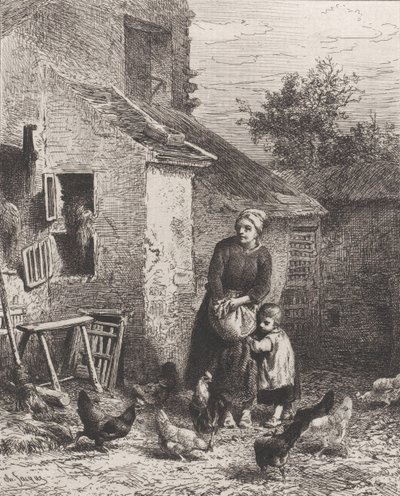 Pihan kulma, 1864. tekijältä Charles Emile Jacque